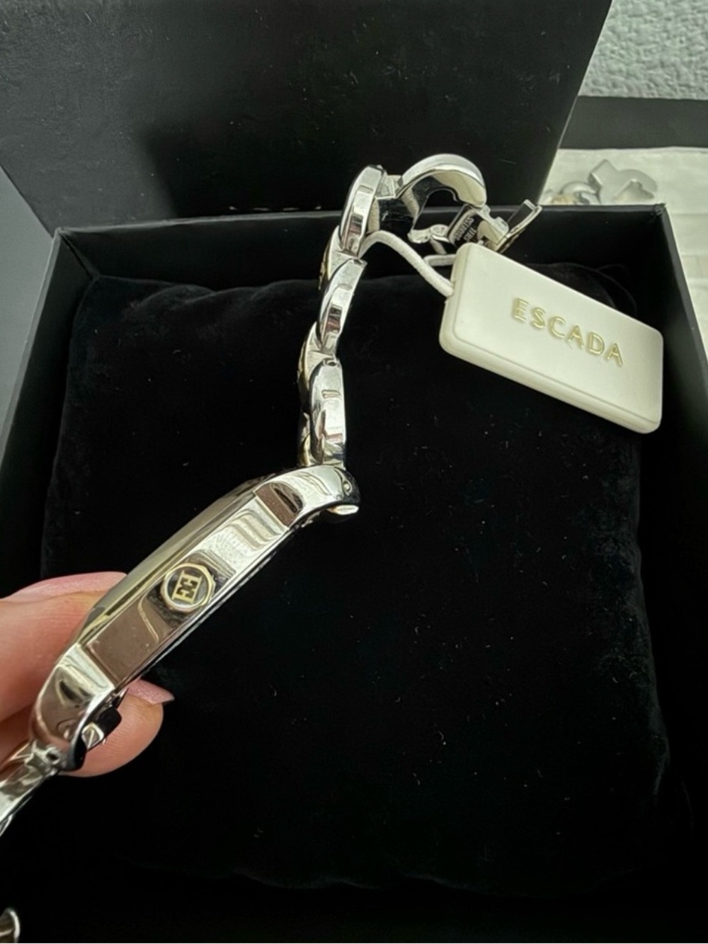 Escada Two-Tone Gold and Silver Link Bracelet Watch with White Dial - Picture 13 of 14